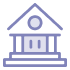 Icon illustration of a bank building