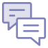 Icon illustration of two chat bubbles